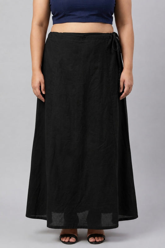 Black Cotton Petticoat for Saree