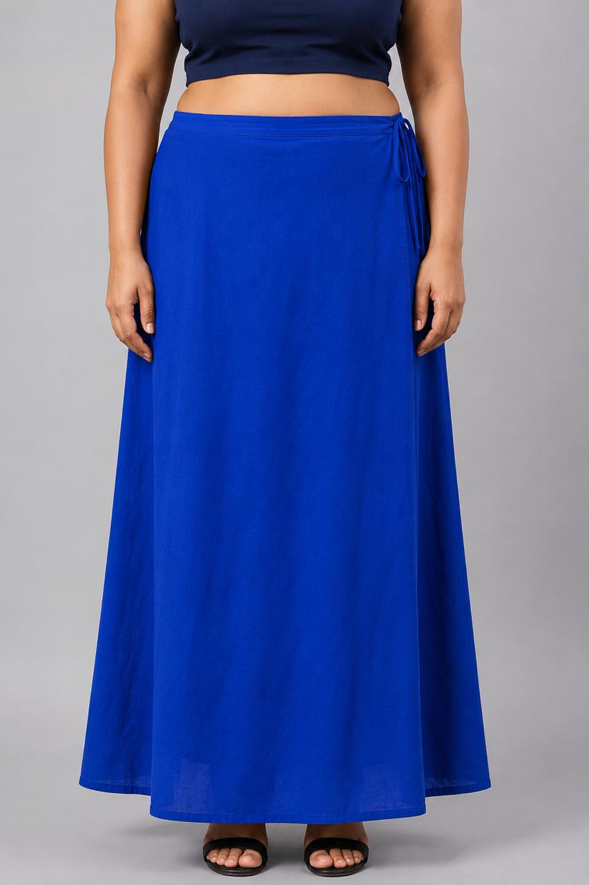 Blue Cotton Petticoat for Saree