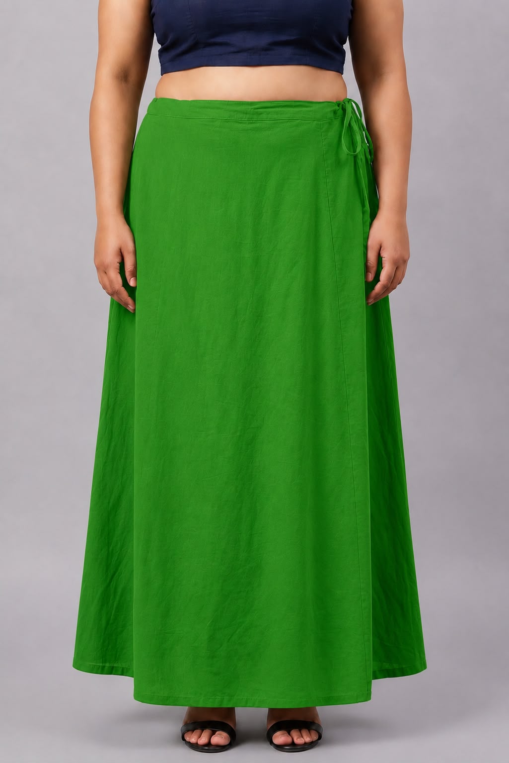 Green Cotton Petticoat for Saree