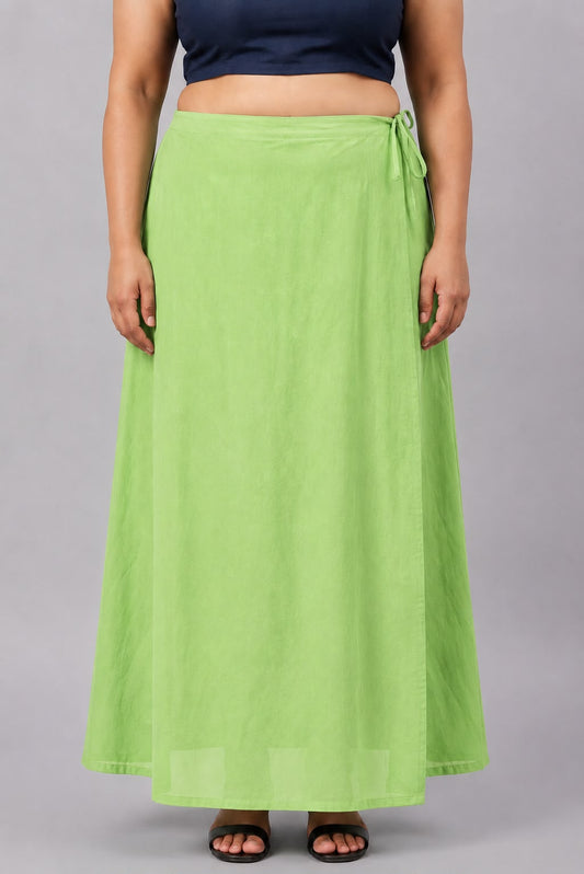 Light Green(Pista) Cotton Petticoat for Saree