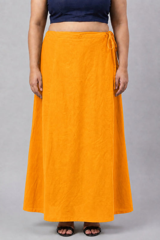 Orange Cotton Petticoat for Saree