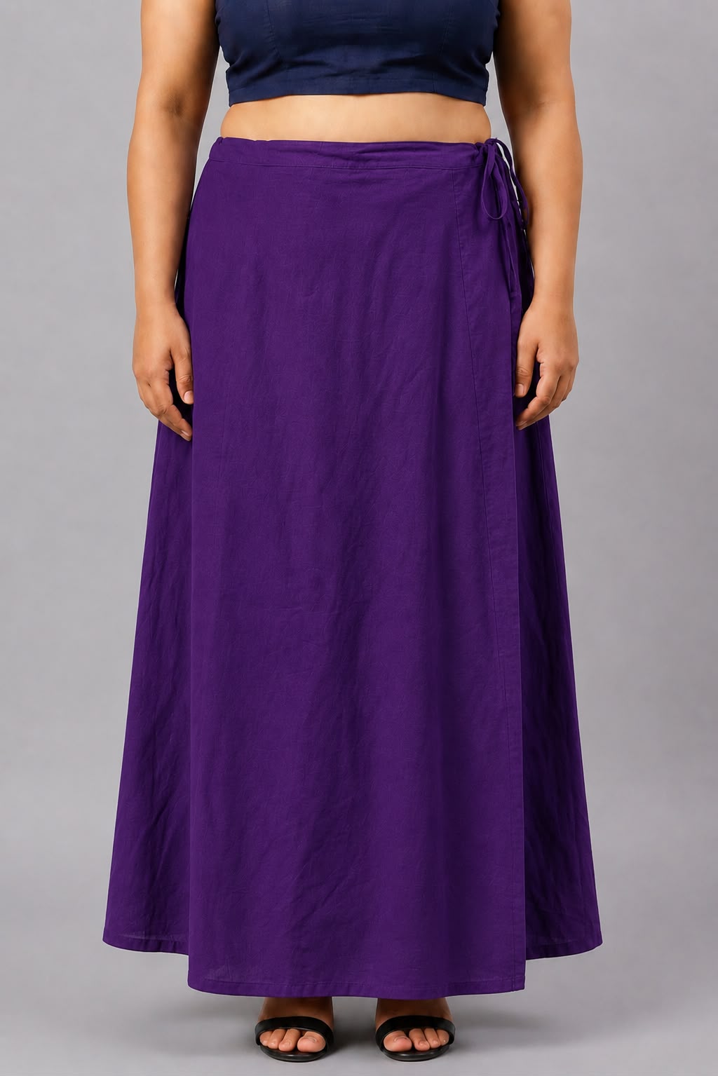Purple Cotton Petticoat for Saree