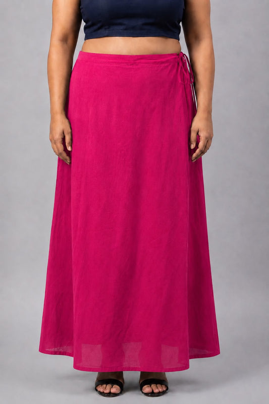Rani Pink Cotton Petticoat for Saree