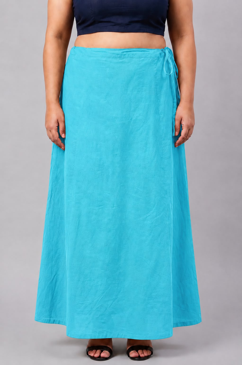Sky Blue Cotton Petticoat for Saree 