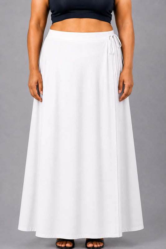 White Cotton Petticoat for Saree