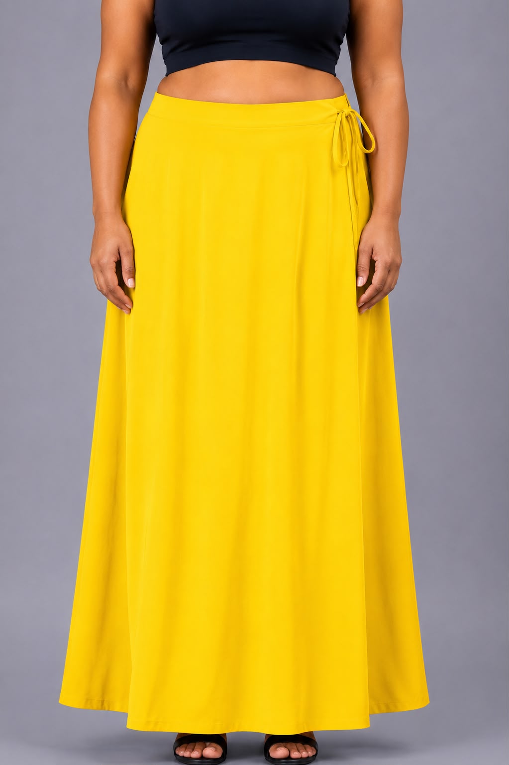 Yellow Cotton Petticoat for Saree