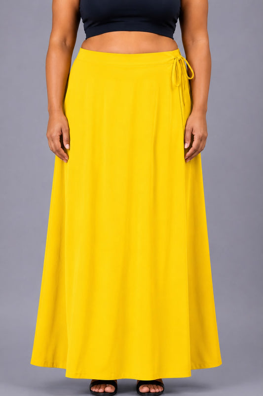 Yellow Cotton Petticoat for Saree